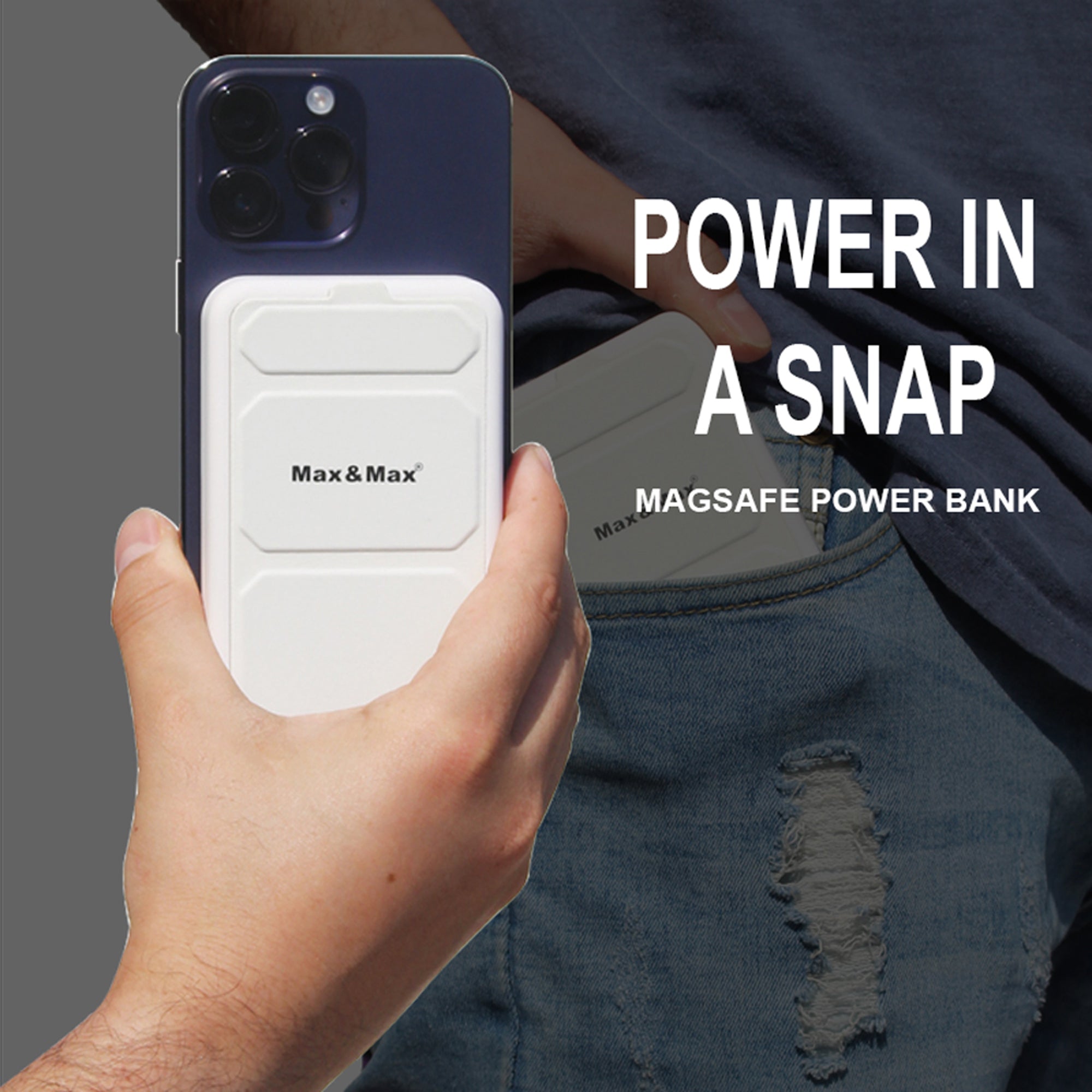 Magsafe Power bank Wireless Charger 10000 mAh Magnetic, USB Type C Type A for iPhone 12/13/14/15 Pro, Pro Max, Plus and Android with Foldable Stand Magsafe Power bank Wireless Charger 10000 mAh Magnetic, USB Type C Type A for iPhone 12/13/14/15 Pro, Pro Max, Plus and Android with Foldable Stand